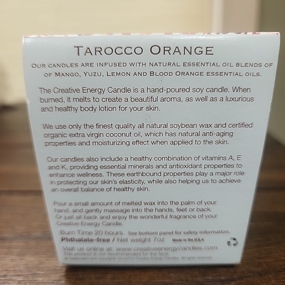 New Creative Energy Tarocco Orange Soy 2-in-1 7oz Candle & lotion - Picture 2 of 4